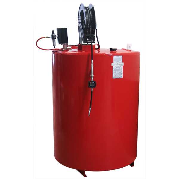 American Lube 500RV-R25D 500-Gallon Single-Wall Vertical Round Tank Package
