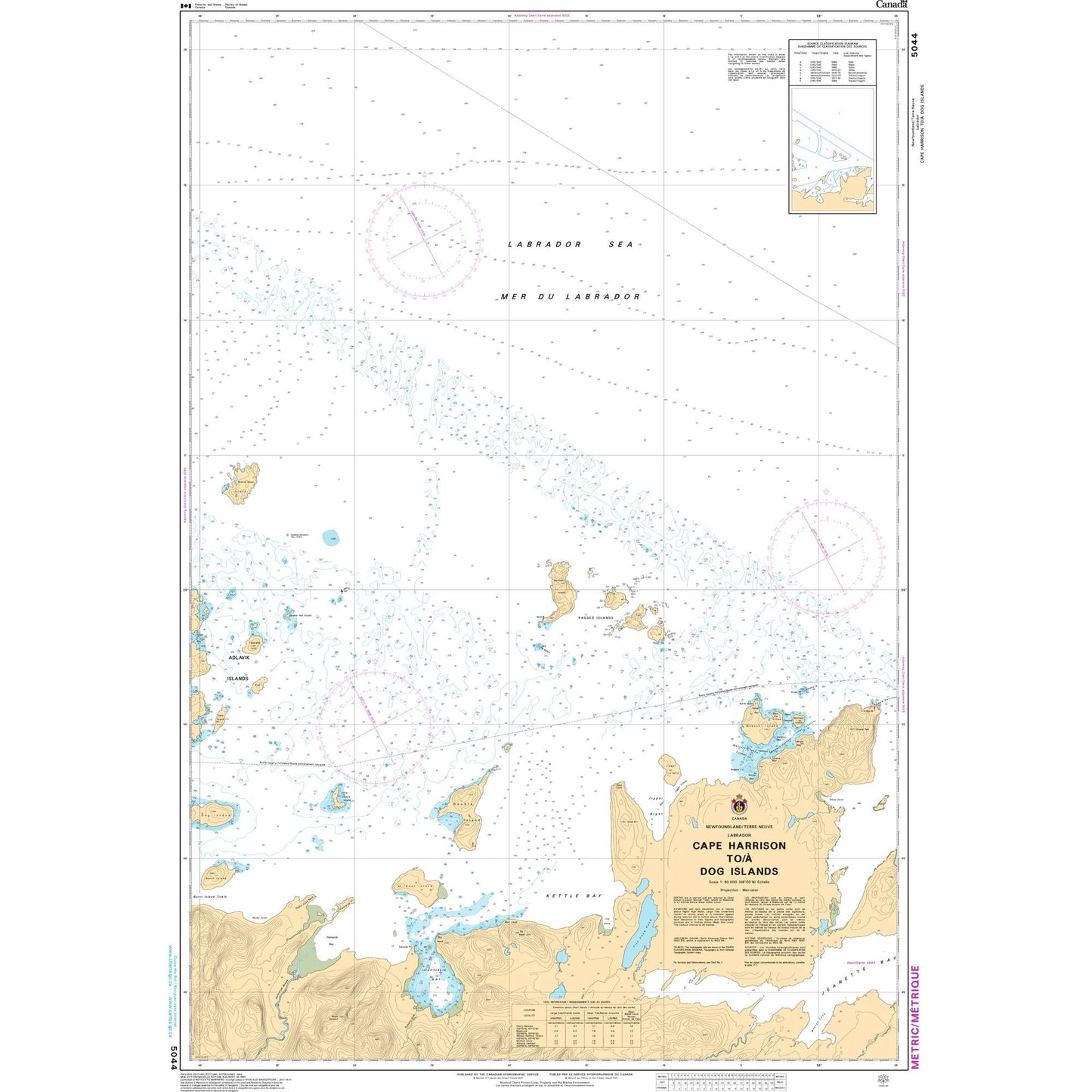 Paradise Clay CAN5044 CHS Chart Cape Harrison to/ Dog Islands