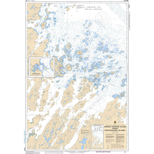 Paradise Clay CAN5047 CHS Chart Winsor Harbour Island to/aux Kikkertaksoak Islands