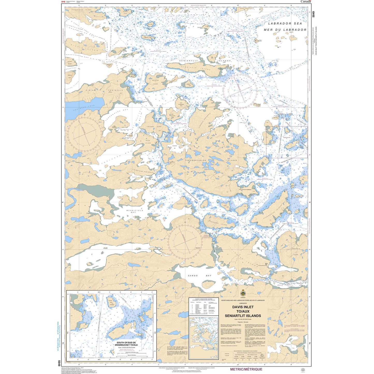 Paradise Clay CAN5049 CHS Chart Davis Inlet to/aux Seniarlit Islands