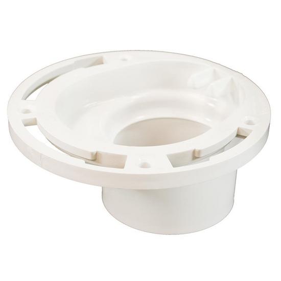 Jones Stephens C54342 3" x 4" PVC Four-Way Offset Closet Flange