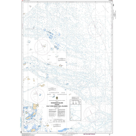 Paradise Clay CAN5051 CHS Chart Nunaksuk Island to/ Calf, Cow and/et Bull Islands
