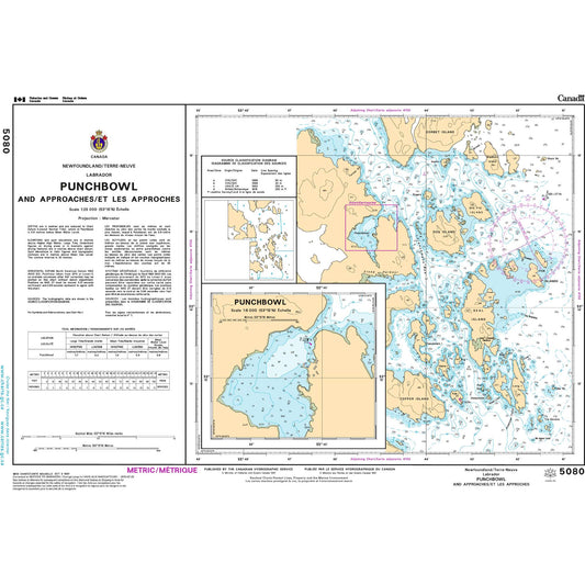 Paradise Clay CAN5080 CHS Chart Punchbowl Inlet and Approaches/et les approches