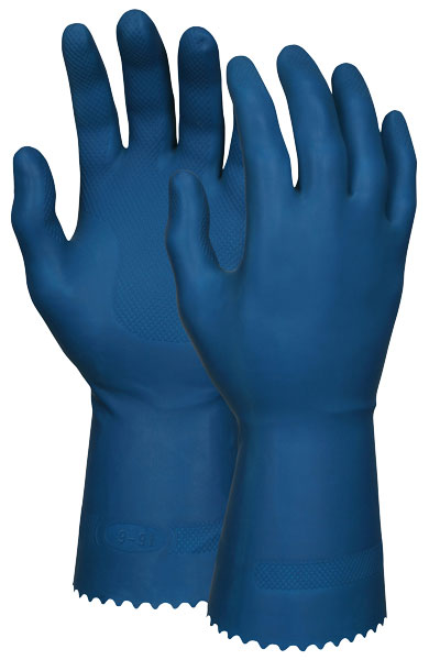 MCR Safety 5090B Long Blue Canners Latex Gloves 18 mil Thickness 12 Inches Long Unlined Industry Standard Grade (1 DZ)