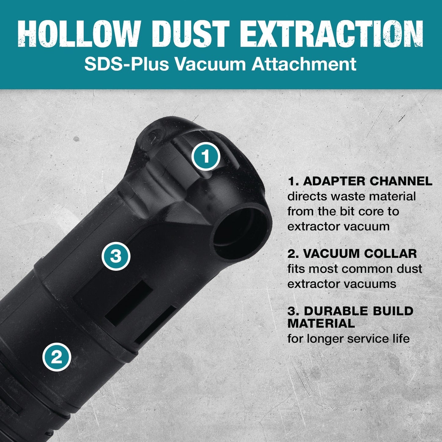 Makita E-07185 Vacuum Attachment, SDS‘Plus Hollow Dust Extraction Drill Bits