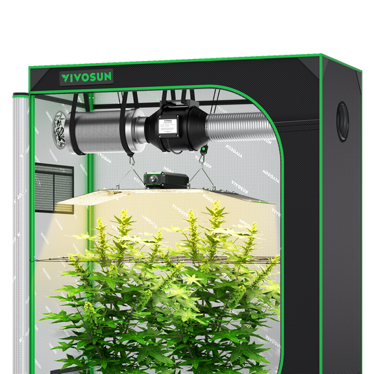 Vivosun Starter Grow Tent Kit, 4 × 2ft 2-Plant System, WiFi-Controlled Grow System with Full Spectrum LED Grow Light, Automatic Ventilation, GrowHub Outlet A22 with Temperature and Humidity Sensor