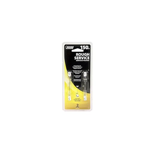 Feit Electric BPQ150T3CLS/RS/2/CAN 150W Warm White (3000K) R7S Base T3 Dimmable Halogen Rough Service Double-Ended Tube Light Bulb (2-Pack)