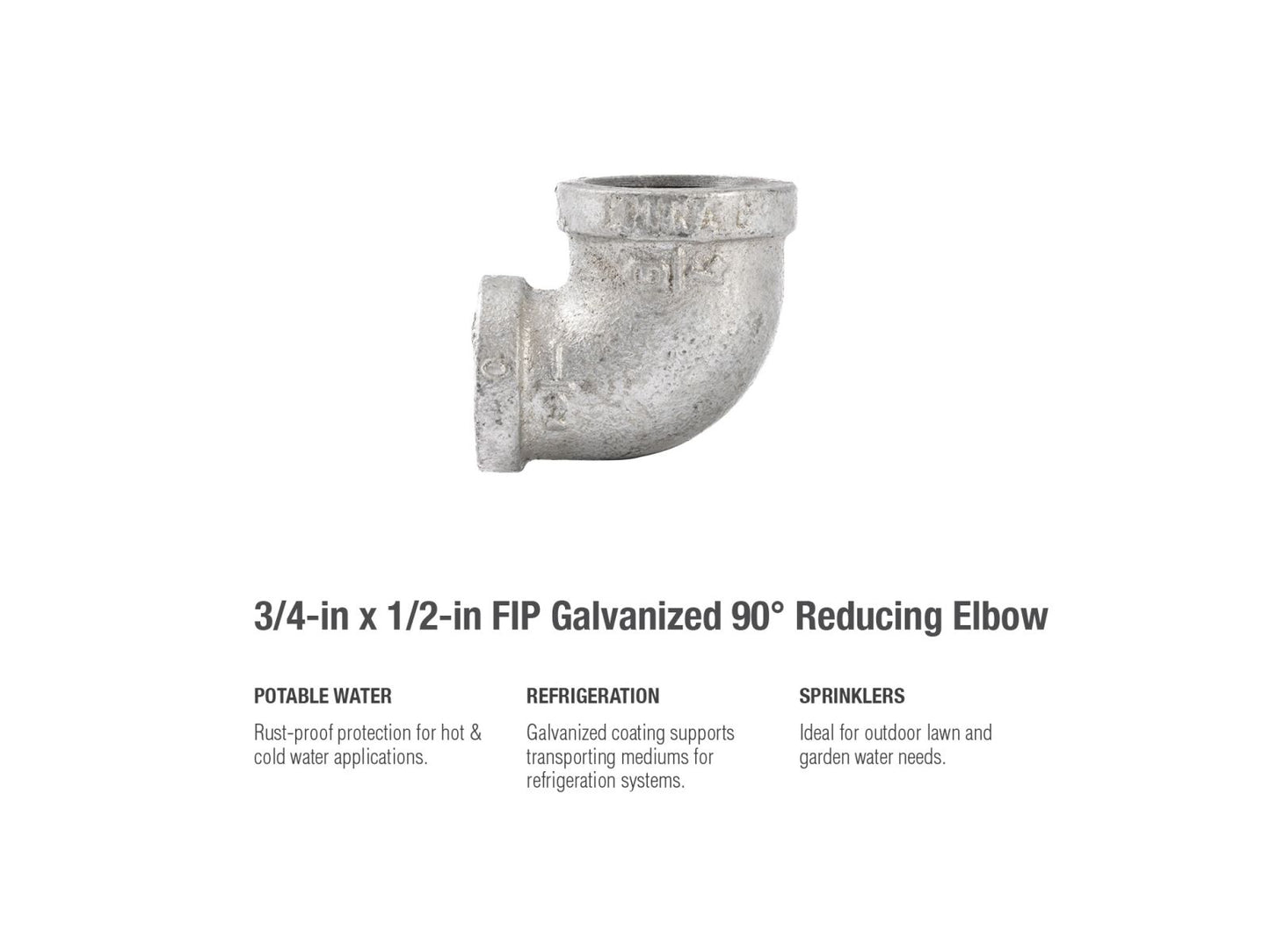 B&K Products 510-143Hn 3/4 X 1/2 Reducing Elbow