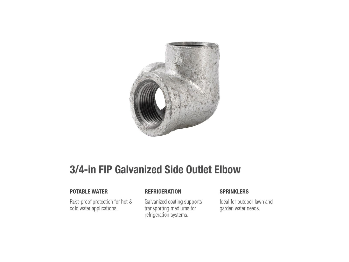 B&K Products 510-804Hn 3/4" Side Outlet Elbow