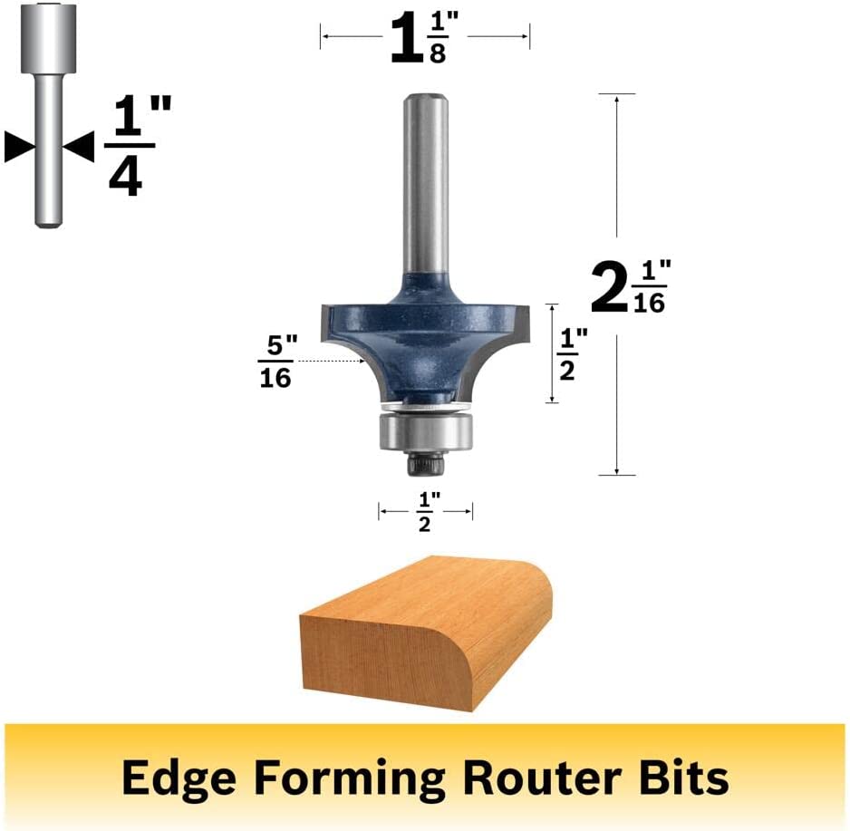 Bosch 85295M 5/16 In. X 1/2 In. Carbide Tipped Roundover Bit