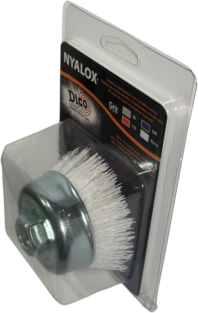 Dico 7200089 Non Abrasive Cup Brush For Angle Grinders, White