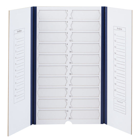 Globe Scientific 513025B Slide File Folder 20-Place Cardboard blue 10/Unit