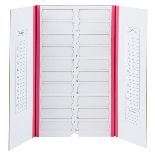 Globe Scientific 513025P Slide File Folder 20-Place Cardboard pink 10/Unit