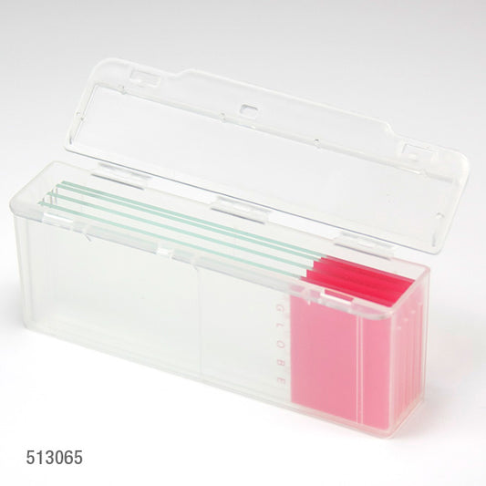 Globe Scientific 513065-100 Slide Mailer Polypropylene Side Flip Lid for 5 Slides Natural 100/Box
