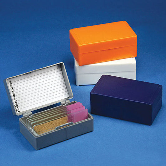 Globe Scientific 513072A Slide Box for 12 Slides Cork Lined Gray