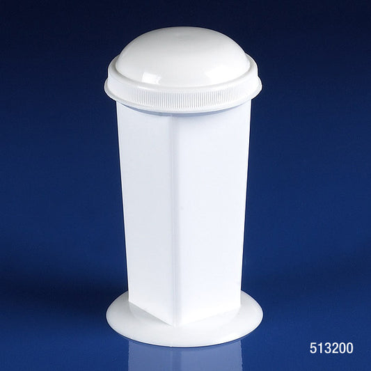 Globe Scientific 513200-1 Coplin Microscope Slide Staining Jar 5-10 Place PP White Screw Cap