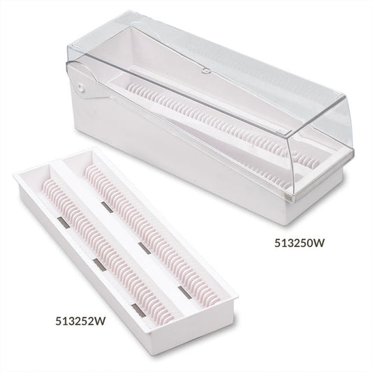 Globe Scientific 513252Y Slide Draining Tray 100-Place for up to 200 Slides ABS Yellow 12/Unit