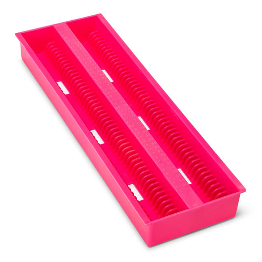 Globe Scientific 513252P Slide Draining Tray 100-Place for up to 200 Slides ABS Pink 12/Unit