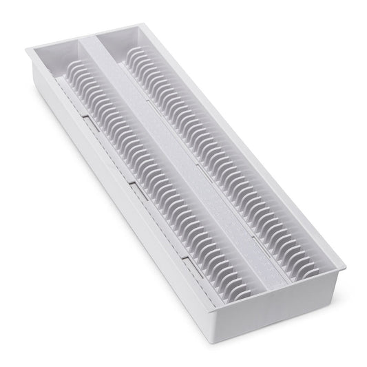 Globe Scientific 513252W Slide Draining Tray 100-Place for up to 200 Slides ABS White 12/Unit