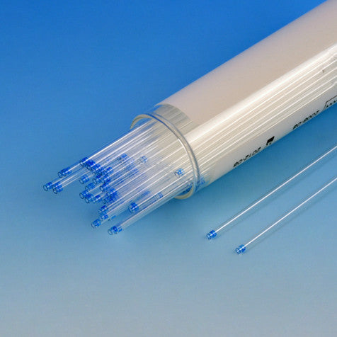 Globe Scientific 51602 Capillary Tube Microhematocrit Soda Lime Glass Blue Tip Plain 100/Vial 10 Vials/Unit