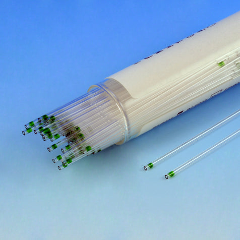 Globe Scientific 51684 Capillary Tube Microhematocrit 100% PLASTIC Green Tip Ammonium Heparinized 100/Vial 10 Vials/Unit