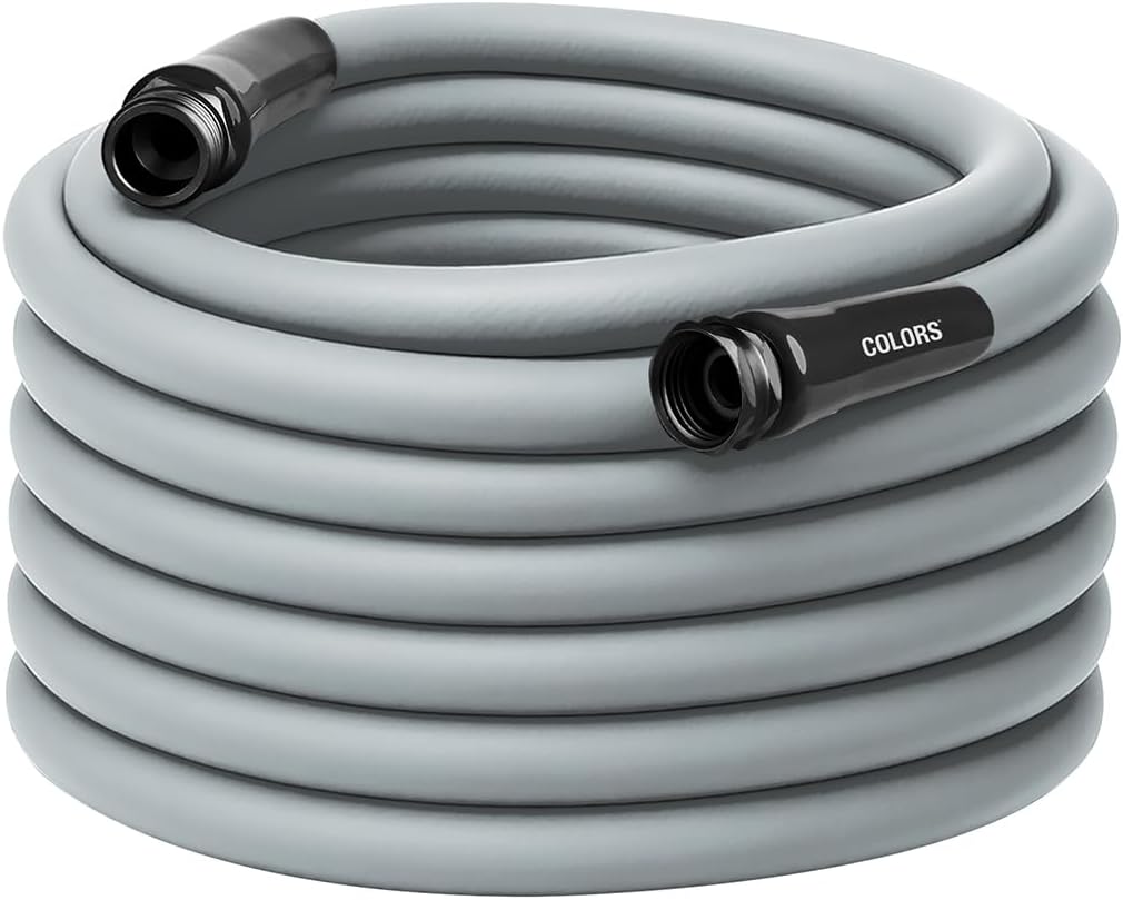 Colors HFZC575GY Std Grip Garden Hose 5/8" x 75' 3/4" - 11 1/2 GHT Fittings, Slate Gray