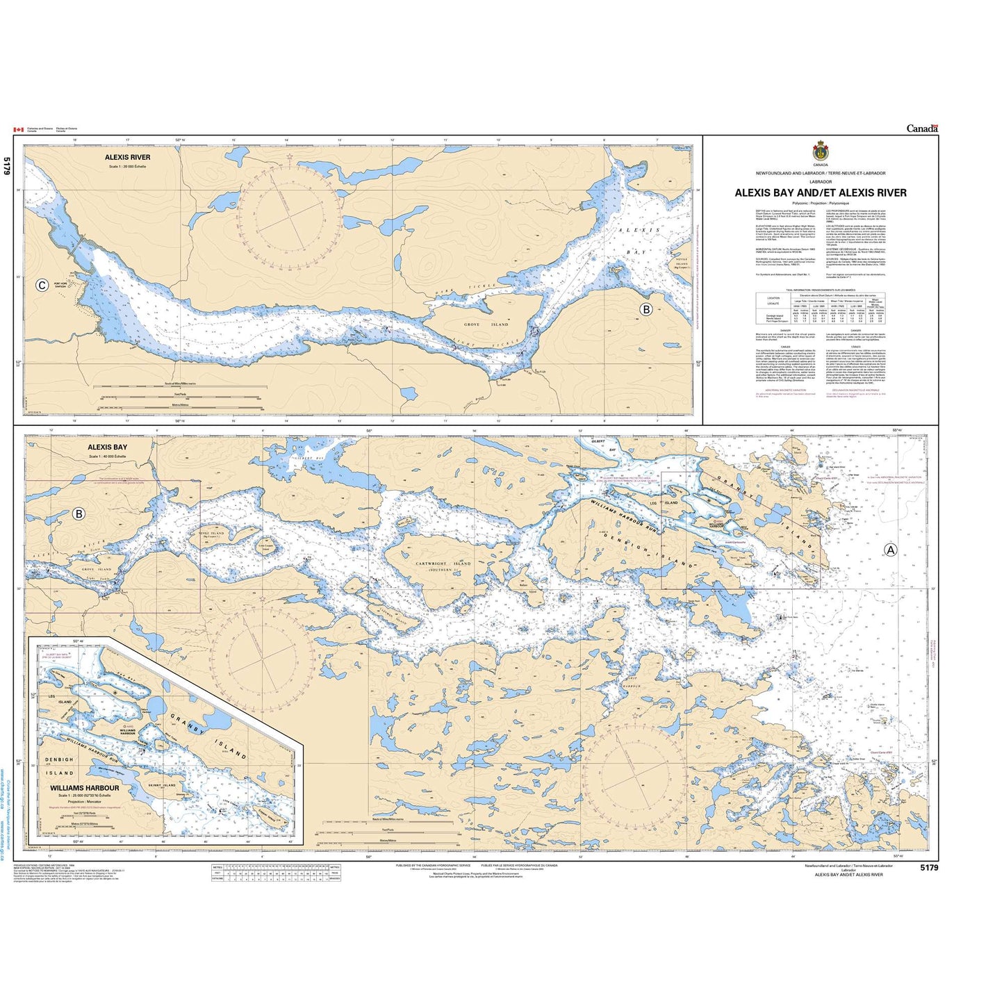 Paradise Clay CAN5179 CHS Chart Alexis Bay and/et Alexis River