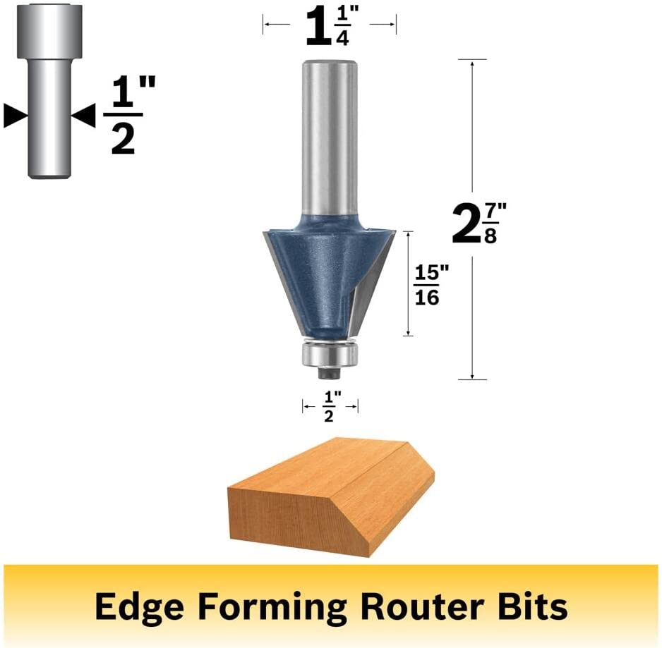 Bosch 85299M 1-9/32 In. X 22.5° Carbide Tipped Chamfer Bit