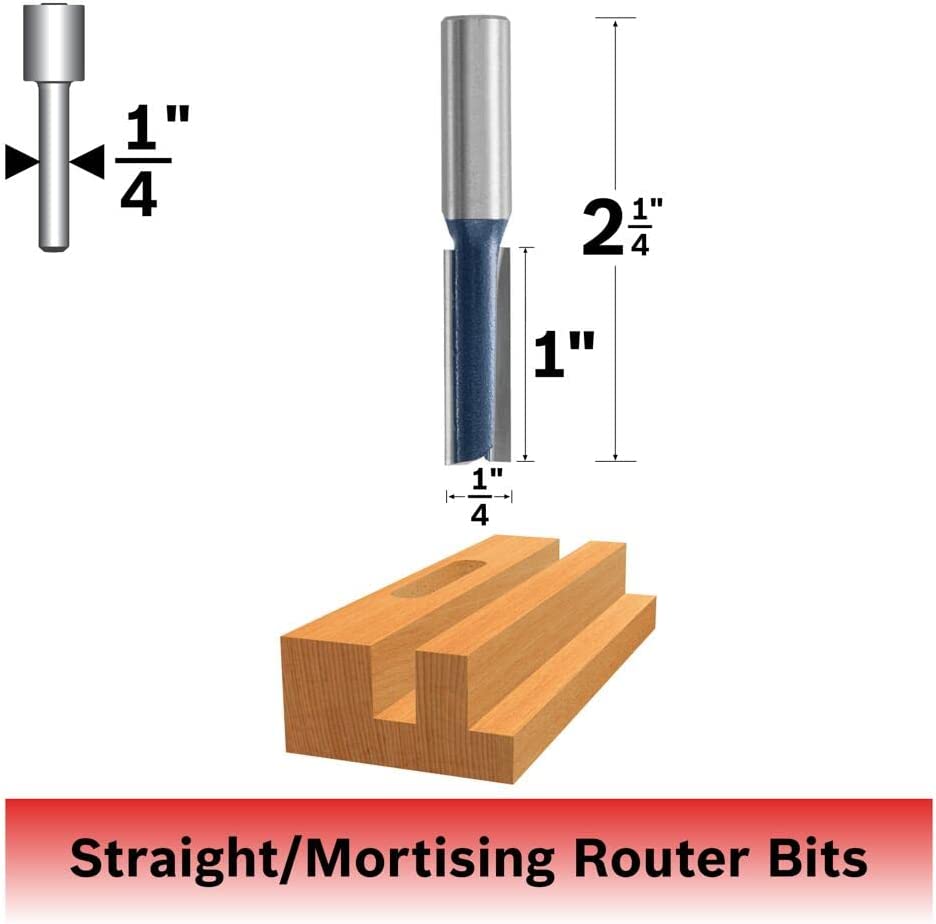 Bosch 85613M Straight Bit 1/8", 1/4" Shk., 2 Flt., C.T., (Super)