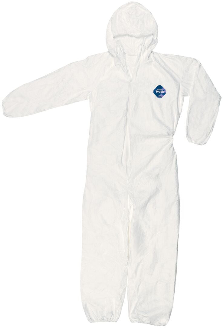 MCR Safety TY127SXL DuPont™ Tyvek® Coverall with Zipper Front Elastic Sleeves and Ankles Attached Hood (1 CS)