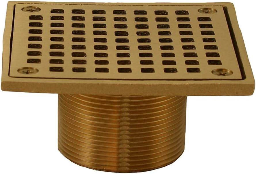 Jones Stephens D6094PB Polished Brass 2" Brass Spud with 4" Square Strainer