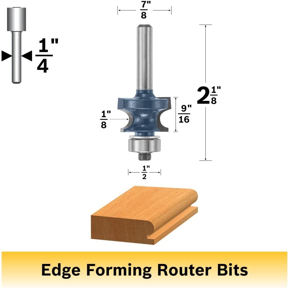 Bosch 85631M Edge Beading Bit 1/8" Rad., 1/4" Shk., C.T. (Super)