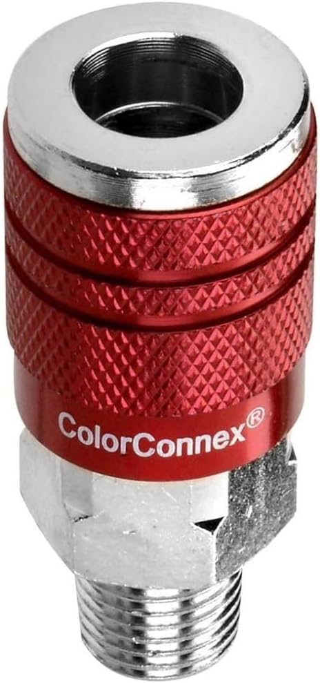 ColorConnex A73420D Coupler, Type D, 1/4 Body, 1/4" MNPT, Red