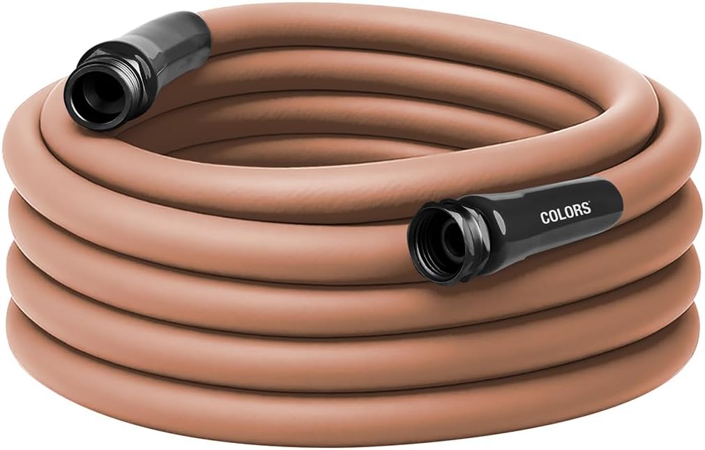 Colors HFZC550TC Std Grip Garden Hose 5/8" x 50' 3/4" - 11 1/2 GHT Fittings, Red Clay
