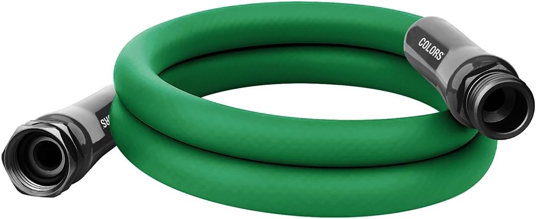 Colors HFZC505GR Std Grip Garden Hose 5/8" x 5' 3/4" - 11 1/2 GHT Fittings, Forest Green