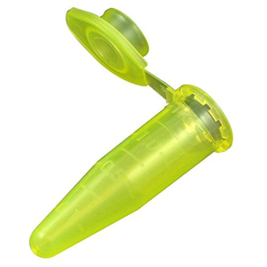 Globe Scientific 111558Y Microcentrifuge Tube 1.5mL PP Attached Snap Cap Graduated Yellow