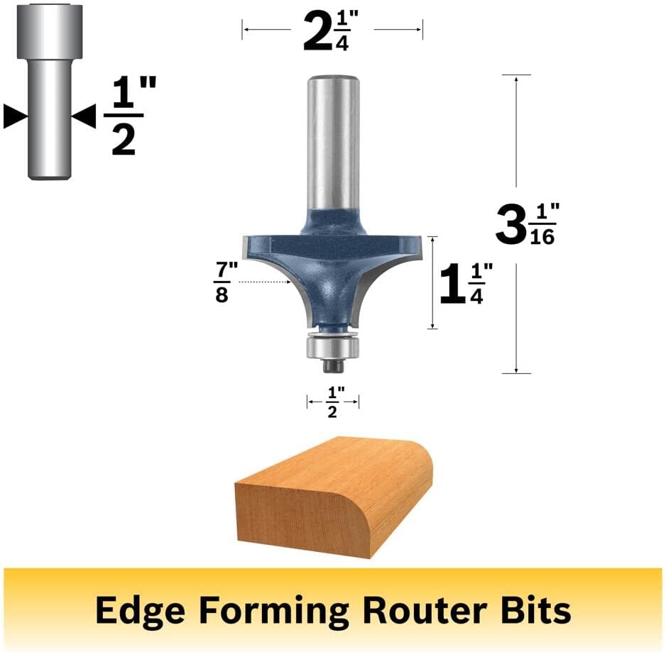 Bosch 85432M 7/8 In. X 1-1/8 In. Carbide Tipped Roundover Bit