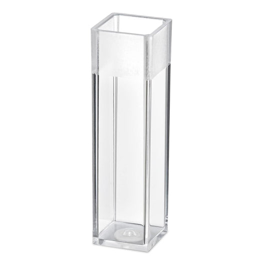 Globe Scientific 111137 Cuvette Spectrophotometer Square 4.5mL (10mm) PS 4 Clear Sides 100/Tray 5 Trays/Unit