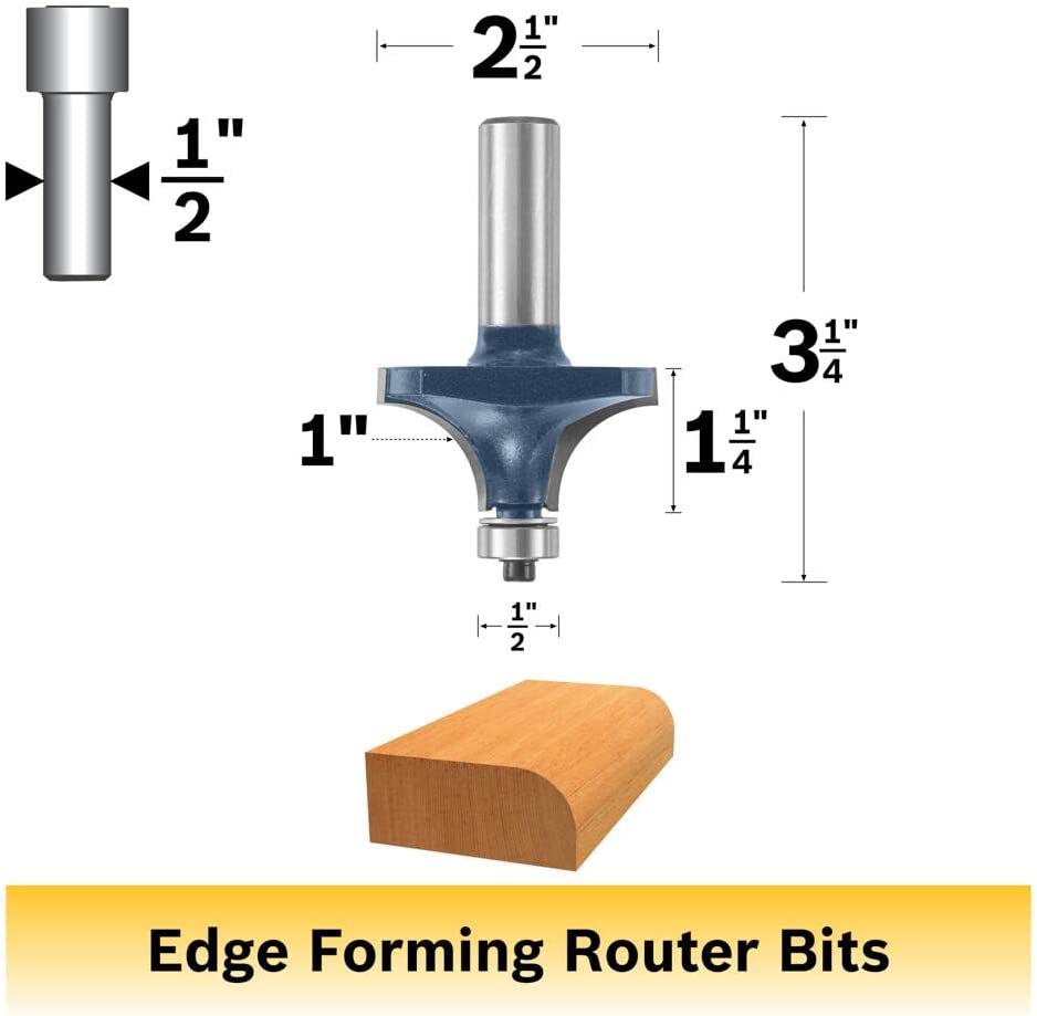 Bosch 85433M 1 In. X 1-1/4 In. Carbide Tipped Roundover Bit