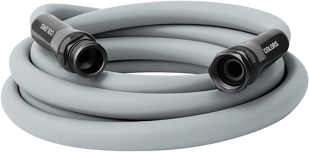 Colors HFZC510GY Std Grip Garden Hose 5/8" x 10' 3/4" - 11 1/2 GHT Fittings, Slate Gray
