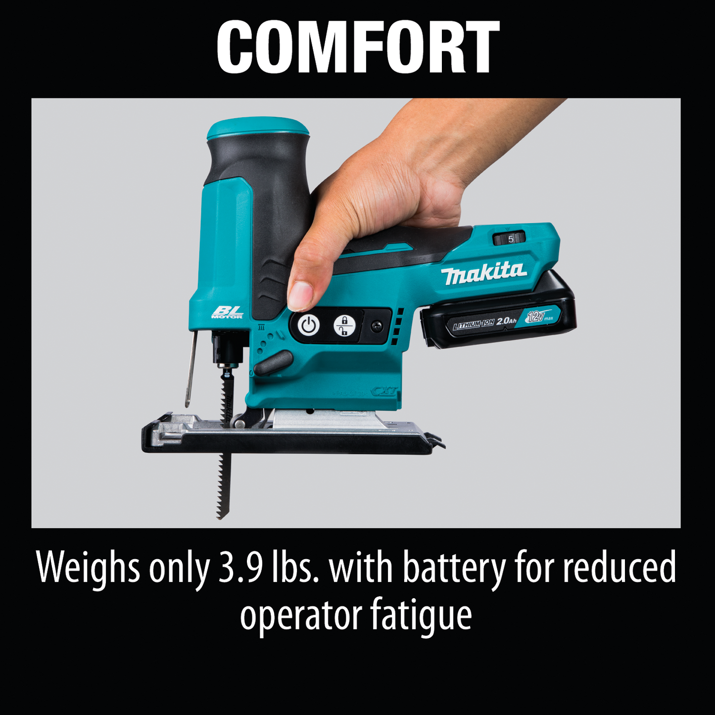 Makita VJ05R1J 12V max CXT® Lithium‘Ion Brushless Cordless Barrel Grip Jig Saw Kit (2.0Ah)