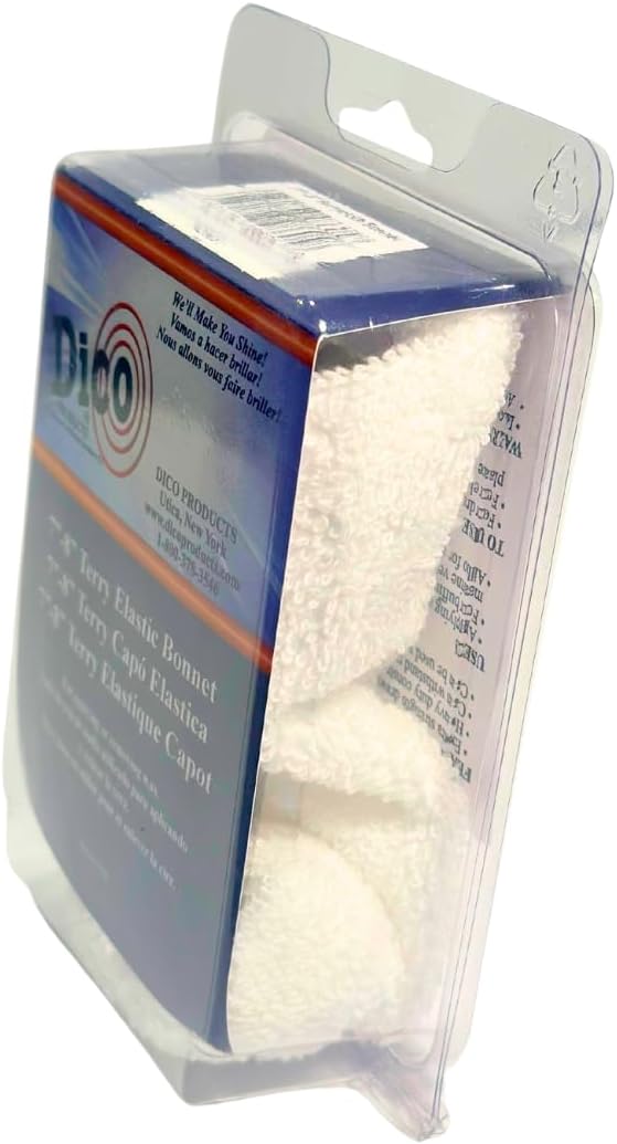 Dico 7420851 Elastic Edge Terrycloth Bonnet for Backing Pads, 7-8"