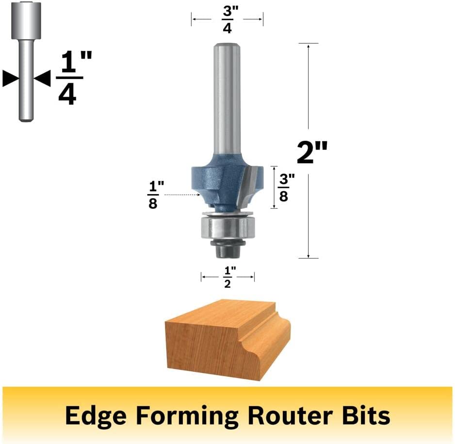 Bosch 85290M 1/8 In. X 3/8 In. Carbide Tipped Roundover Bit