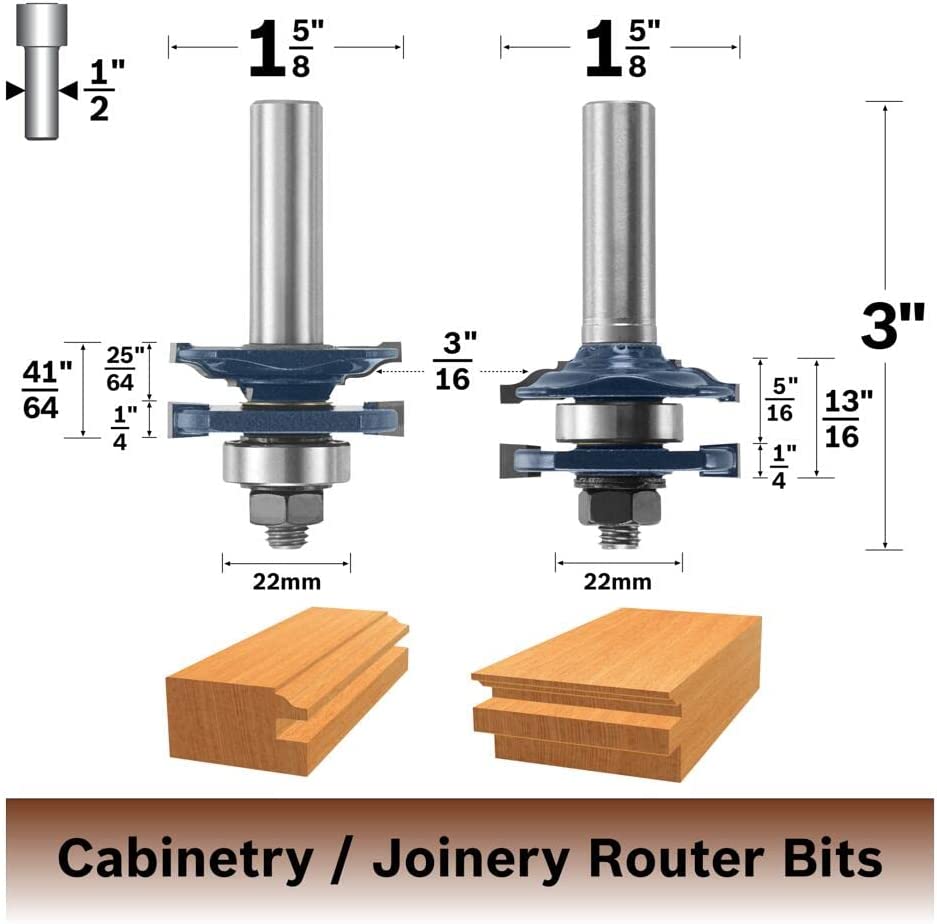 Bosch 85625MC 2 Pc. Carbide-Tippped Ogee Stile And Rail Bit Set