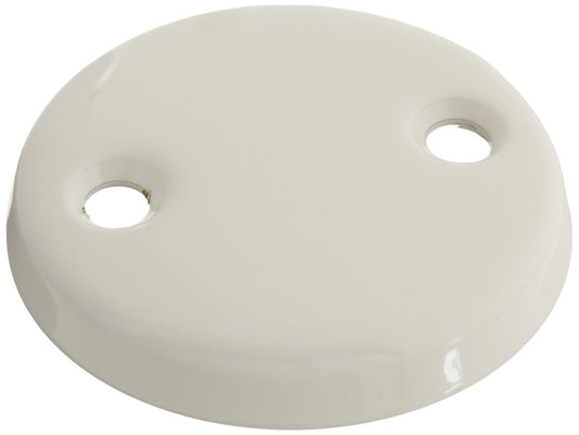 Jones Stephens P3565BI Biscuit Two-Hole Overflow Plate