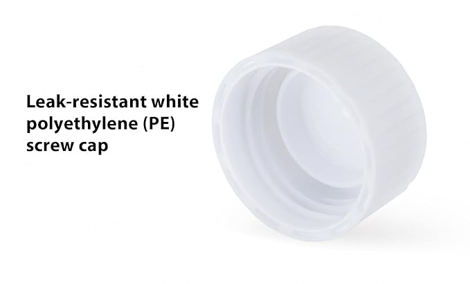 Globe Scientific 6101S Transport Tube 5mL with Attached White Screw Cap STERILE PP Conical Bottom Self-Standing Molded Graduations 25/Bag