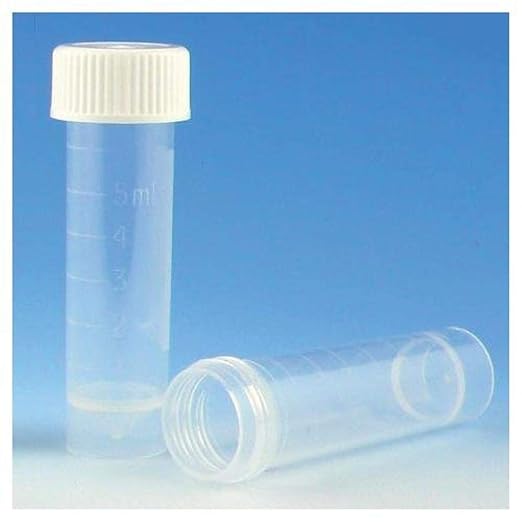 Globe Scientific 6102-TUBE Transport tube 10mL PP self-standing no screwcap molded graduations 250/bag