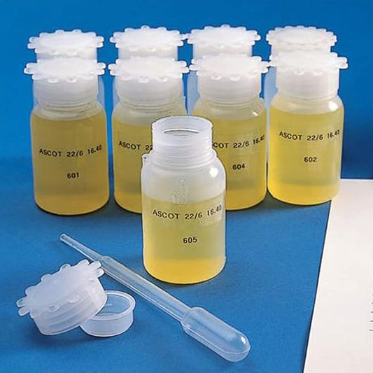 Globe Scientific 600408 Bottle with Screwcap Wide Mouth Round Graduated LDPE (Cap PP) 50mL