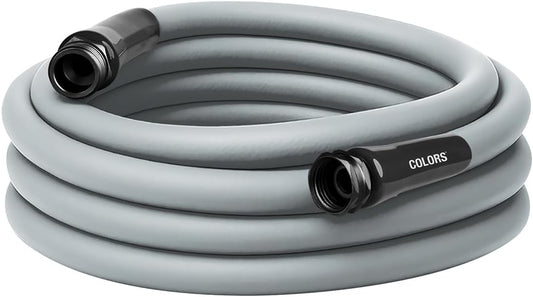 Colors HFZC525GY Std Grip Garden Hose 5/8" x 25' 3/4" - 11 1/2 GHT Fittings, Slate Gray