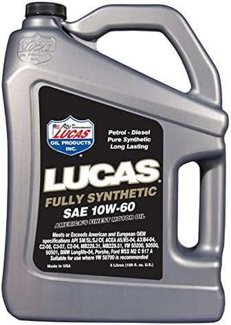 Lucas Oil 10231 Synthetic SAE 10W-60 European Formula Motor Oil/1.32 U.S. Gallon (5 L)